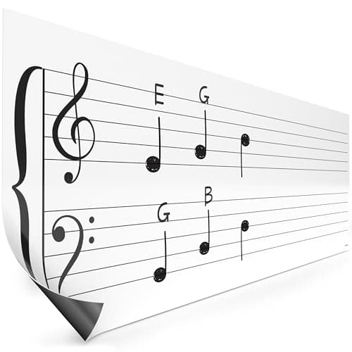 SCRIBBLEDO SCRIBBLEDO Magnetic Dry-Erase Music Staff, 45 x 17 inch
