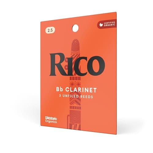 D'Addario Woodwinds Rico Organic Bb Clarinet Reeds, Strength 2.5, 3-Pack