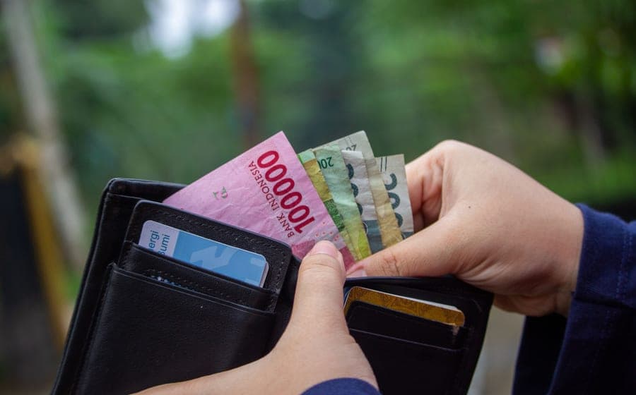 A hand holding a wallet, representing a purchase decision